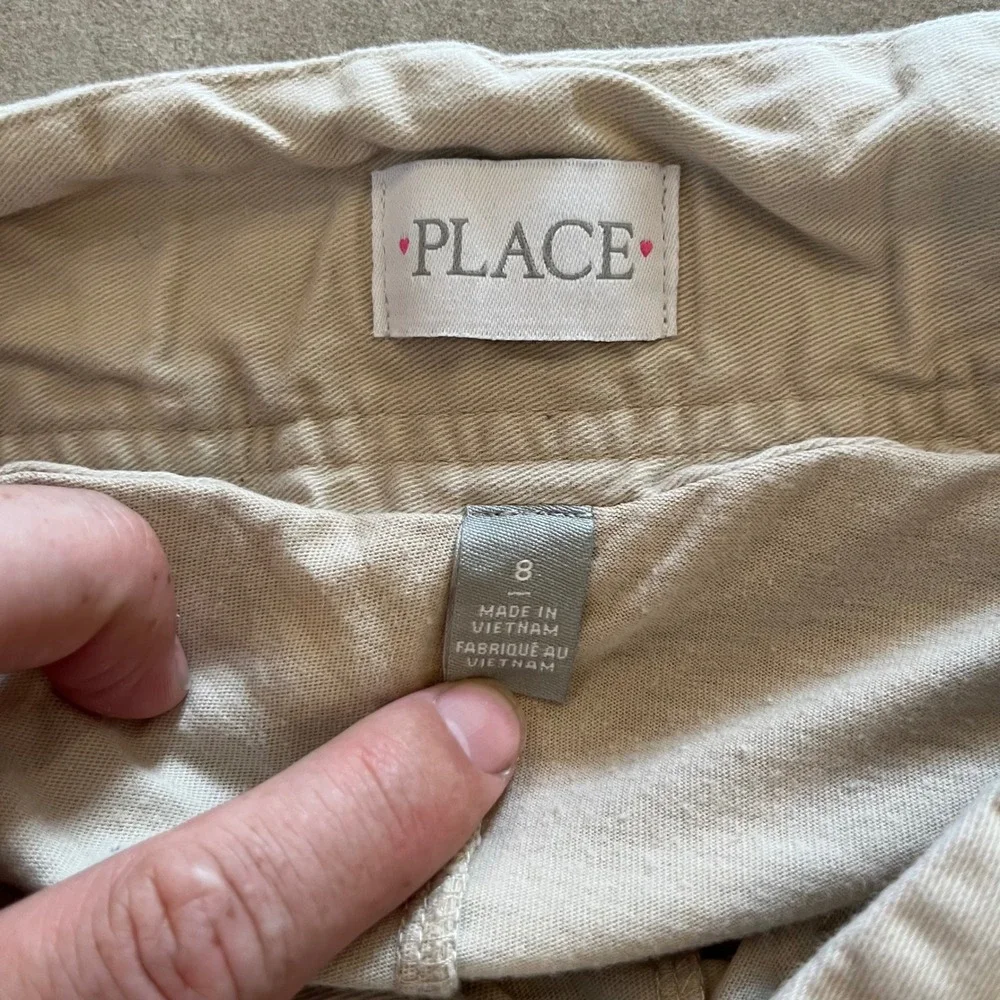 The Childrens Place Girls Khaki Pleated Skort Tan School Uniform Size 8